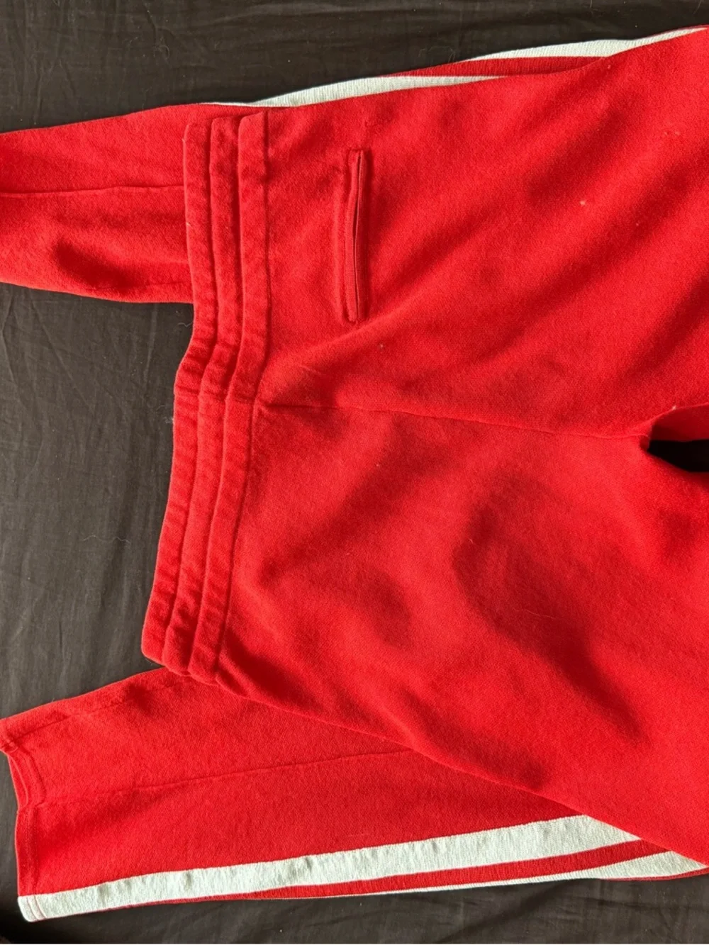 Isabel Marant Red Sweatpants with White Side Stripes - Picture 3 of 3